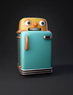 create a 1950s style refrigerator like on you would have found in an a