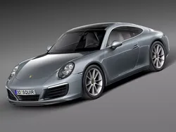 HQ LowPoly Porsche 911 Carrera Coupe 2016 Low-poly 3D model