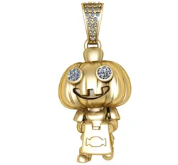 Pumpkin Character Pendant with Diamond Eyes – 3D Printable Jewelry Model