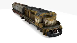 Train and Wagon Low-poly 3D model