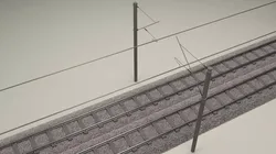Train Track Double Electrified 3D model