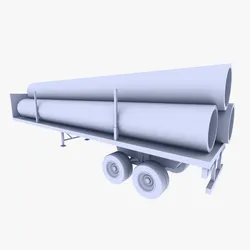 Truck Trailer 2 Low-poly 3D model