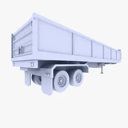 Truck Trailer 3 Low-poly 3D model
