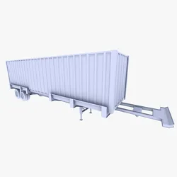 Truck Trailer 4 Low-poly 3D model
