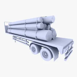 Truck Trailer 5 Low-poly 3D model