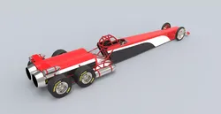Twin-engined jet dragster 3D model