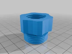 1/2" F to 3/4" M Pipe Coupler STL Fixed