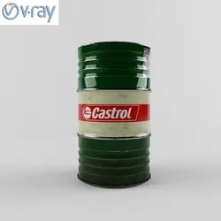 Barrels Castrol PBR Low-poly 3D model