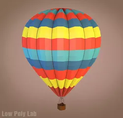 Cartoon Balloon Low-poly 3D model