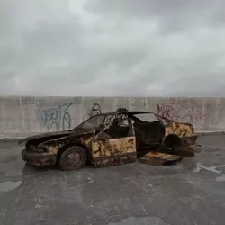 destroyed car 002 am165 3D model