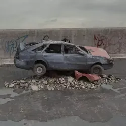 destroyed car 077 am165 3D model