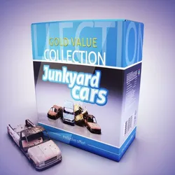 Junkyard cars collection Low-poly 3D model