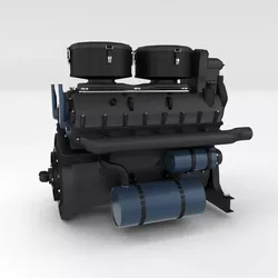 Maybach HL230 Engine Panzer Tiger Unit 3D model