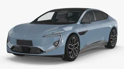 Avatr 12 EV Blue Color with Headlights On 3D model