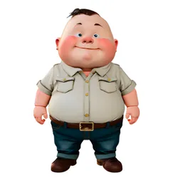 Chubby Cartoon Boy Figurine