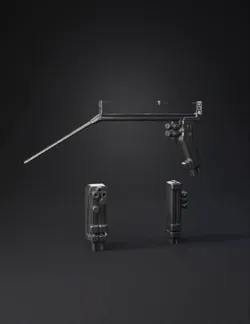 gun type device with long barrel and pistol grip blueprint with measu