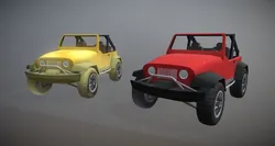 Offroad jeep car Low-poly 3D model