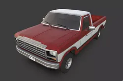 Pickup Truck Low-poly 3D model