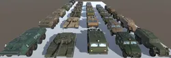 Russian Military Vehicles 29 Prefabs I Optimized I LP I PBR Low-poly 3D model