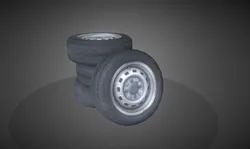 Wheel tyres Low-poly 3D model