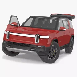 2023 Rivian R1S SUV Red Rigged 3D model