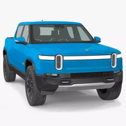 2023 Rivian R1T EV Pickup Truck Blue 3D model