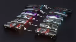 6 Low-Polly Futuristic PBR Vehicle Pack Low-poly 3D model