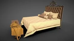 Bed game ready 3d model