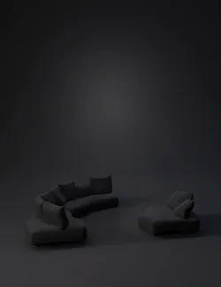 black sectional sofa with cushions curved modular lounge set in black