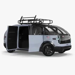 Electric Minivan Canoo Van Delivery Light Blue Rigged for Cinema 3D model