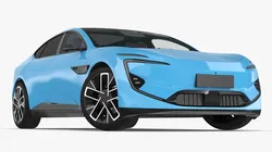 Generic Luxury Electric Sedan Blue Color 3D model