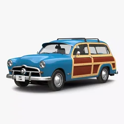 Generic Retro Car Simple Interior 3D model