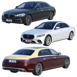 Mercedes-Benz S-Class W223 Long  AMG  Maybach 3D model