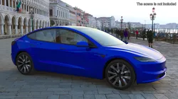 Modern Electric Sedan Blue 3D model