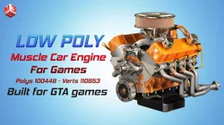 Muscle Car Engine - V8 Muscle Engine  Low-poly 3D model