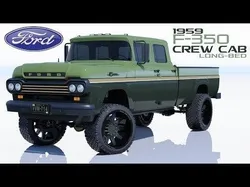 Pickup 1959 F350 Crew Cab Long Bed 3D model