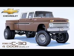 Pickup 1963 C30 4 Door Dually Classic Wheels  3D model