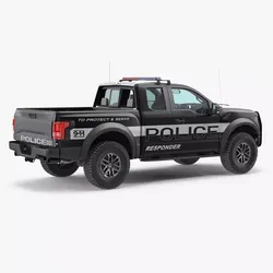 Police Pickup Truck Modern Generic Simple Interior 3D model