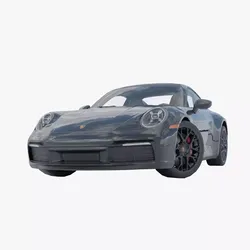 Porsche 911 Carrera 4 GTS low poly Low-poly 3D model