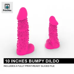 Textured Dildo 10 inches Adult Sculpt 3D Print File