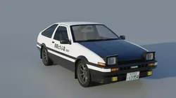 Toyota Trueno AE86 Initial D stylized Low-poly 3D model