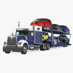 Truck with Car Carrier 3D model