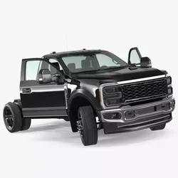 Two Doors Chassis Cab Black Rigged for Maya 3D model