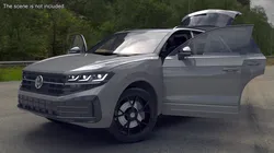 Volkswagen Touareg 2024 Grey Lights On Rigged 3D model